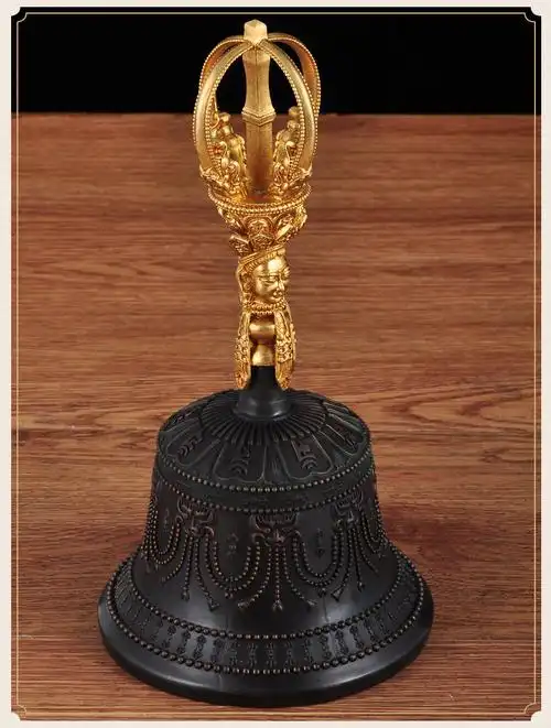 尼泊尔工艺纯铜五股金刚铃杵降魔杵铜铃铛藏传佛教用品密宗法器小号