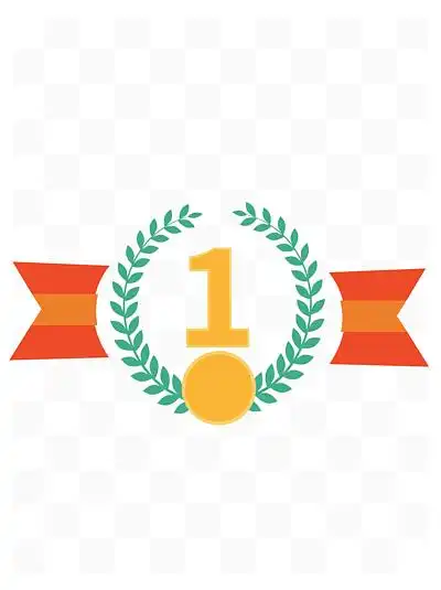 红色麦穗第一名金属奖牌冠军矢量元素