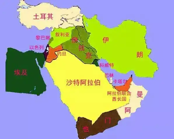 地图:中东地区