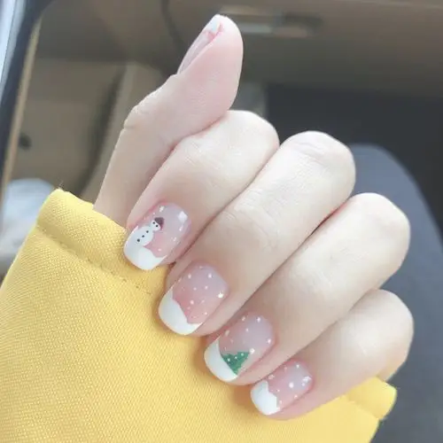 假指甲贴片光疗成品 2020新款圣诞系手绘麋鹿 新娘甲孕妇甲片美甲
