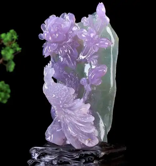 dk-987★『极上美品 旧家蔵出品』三彩翡翠石 石雕 极细工 摆件 置物