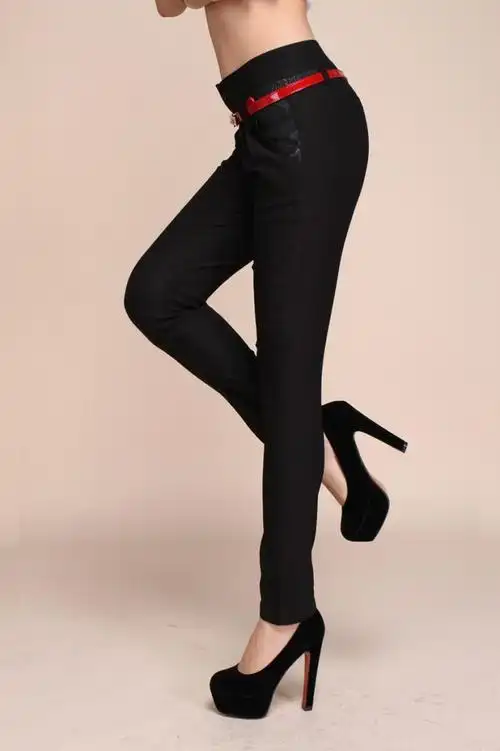 供应春季热卖韩版时尚休闲印花拼接中腰显瘦女士小脚哈伦裤女长裤批发