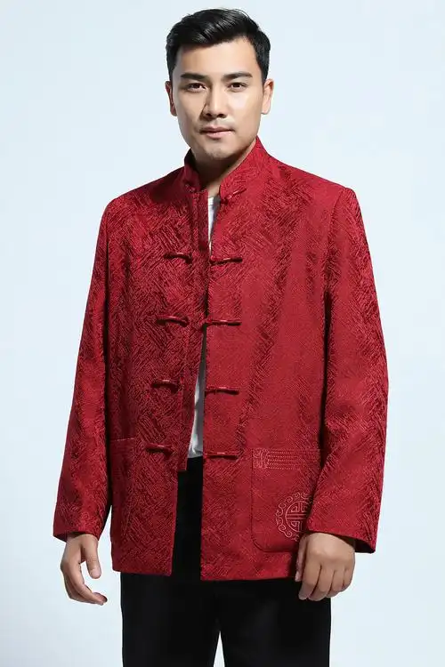 新款男装秋冬季长袖唐装外套中老年中式上衣中国风爸爸装男唐装