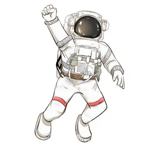 手绘风格举手的卡通宇航员9193443免抠图片素材 人物素材-第1张