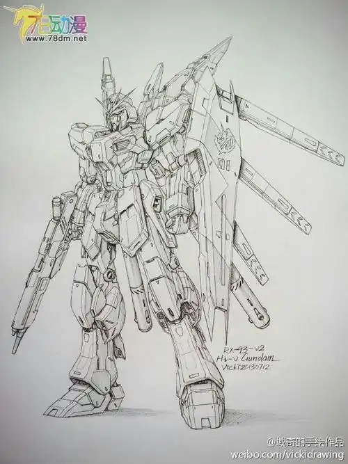 高达简笔画法卡通可爱