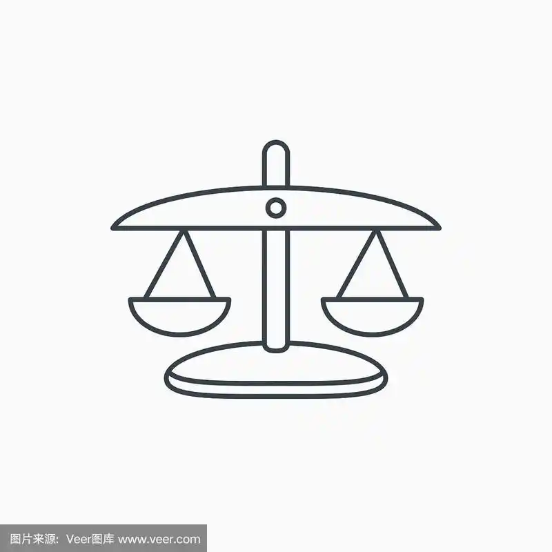 正义的天平象征法律和法官签字