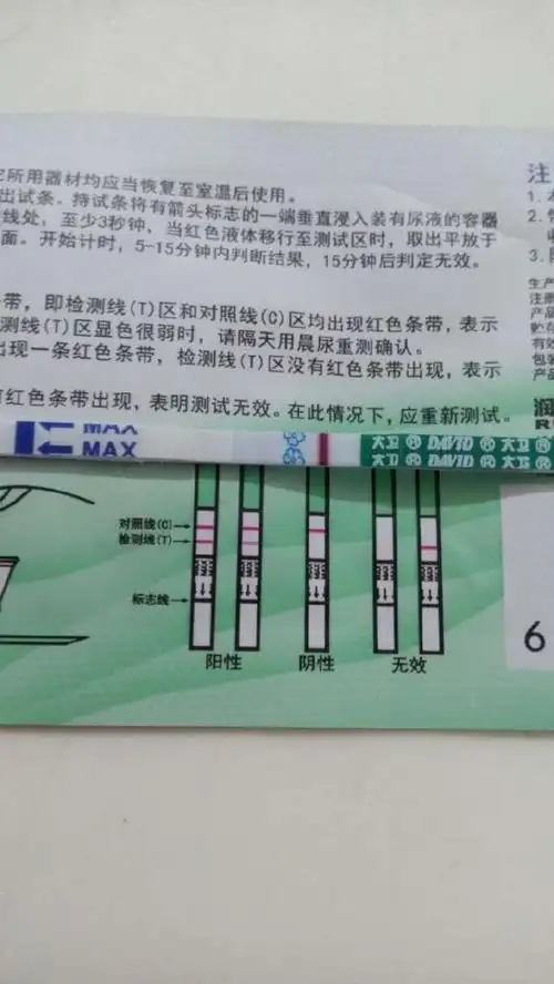 由于不相信会怀孕,今天早上用大卫早早孕测试了,结果……陌姐,请帮