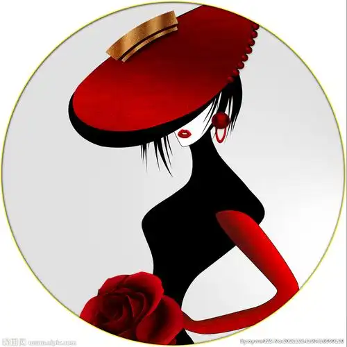 晶瓷画抽象画玫瑰红色帽子美女设计图__背景底纹_底纹边框_设计图库