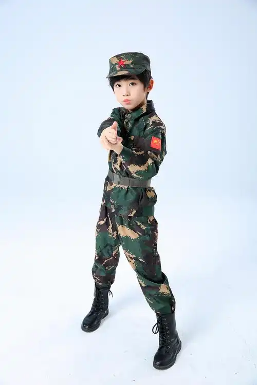 陆军新式合唱服毕业照服装迷彩服套装儿童特种兵男童夏季女童军装