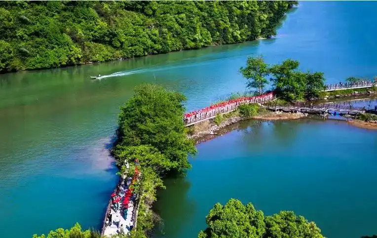 双人票 七里扬帆景区票含船票 葫芦峡漂流 鲜黄桃一盒