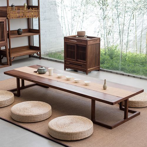 榻榻米桌子飘窗小茶几日式小桌子阳台实木禅意新中式茶桌矮桌炕桌