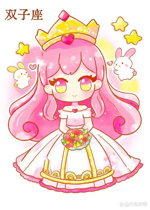 梦幻星空十二星座 小公主 梦幻星空 小公主 十二星座超可爱原创画画