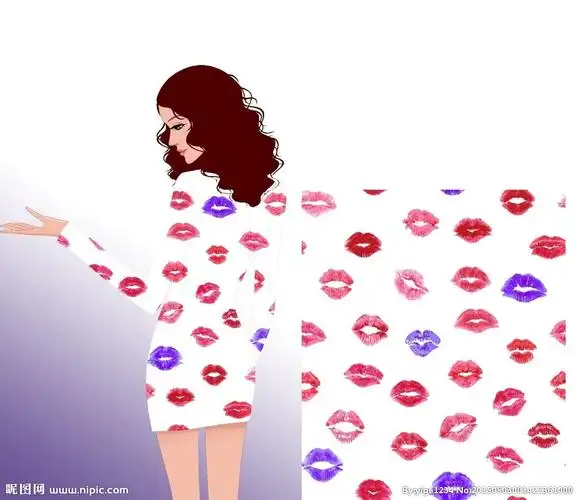 唇印口红印图片