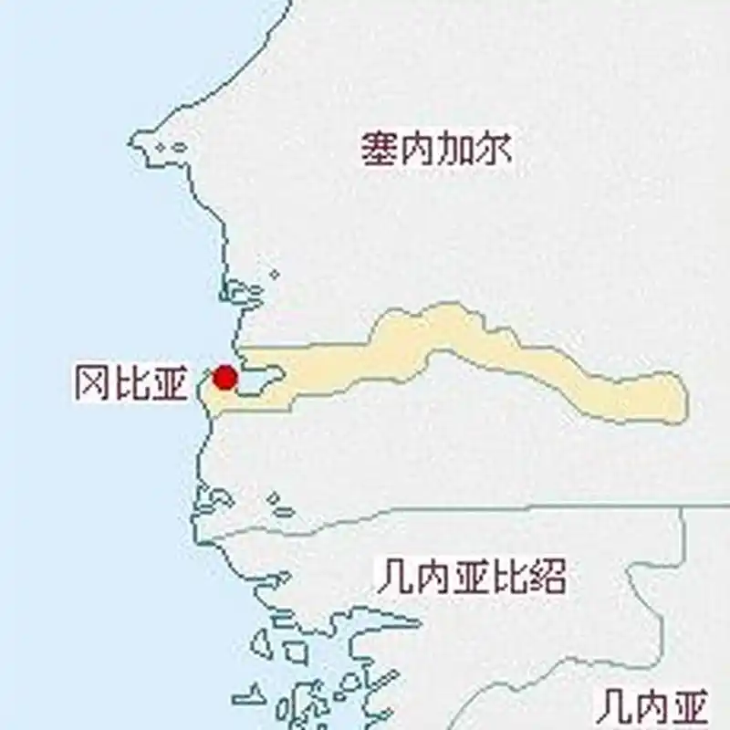 冈比亚,位于非洲西部,面积1.12万平方千米,人口240万.