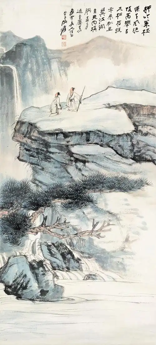 张大山水中式新中式水墨画名画国画张大千复制微喷国画