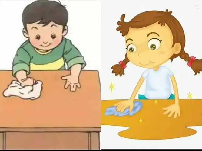 吃完饭后,主动擦桌子.