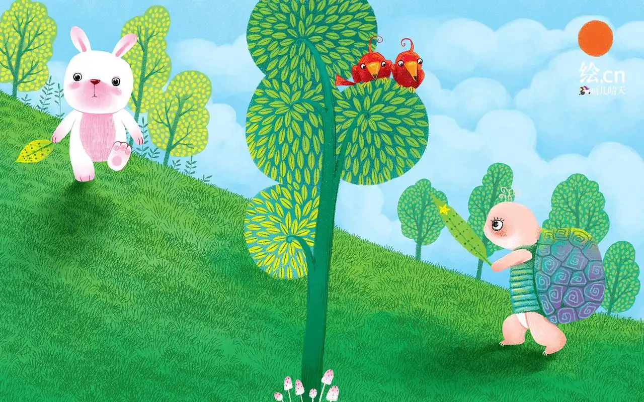 健康绿色护眼儿童手绘插画唯美大自然桌面壁纸第一辑