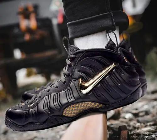 nike/耐克 air foamposite pro 黑金泡 液态金钩喷泡 篮球鞋 624041