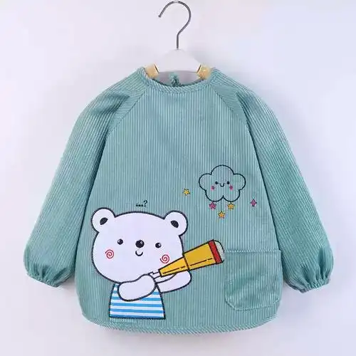 罩衣儿童秋冬防水防脏宝宝吃饭衣婴儿围兜围裙男孩女童长袖反穿衣