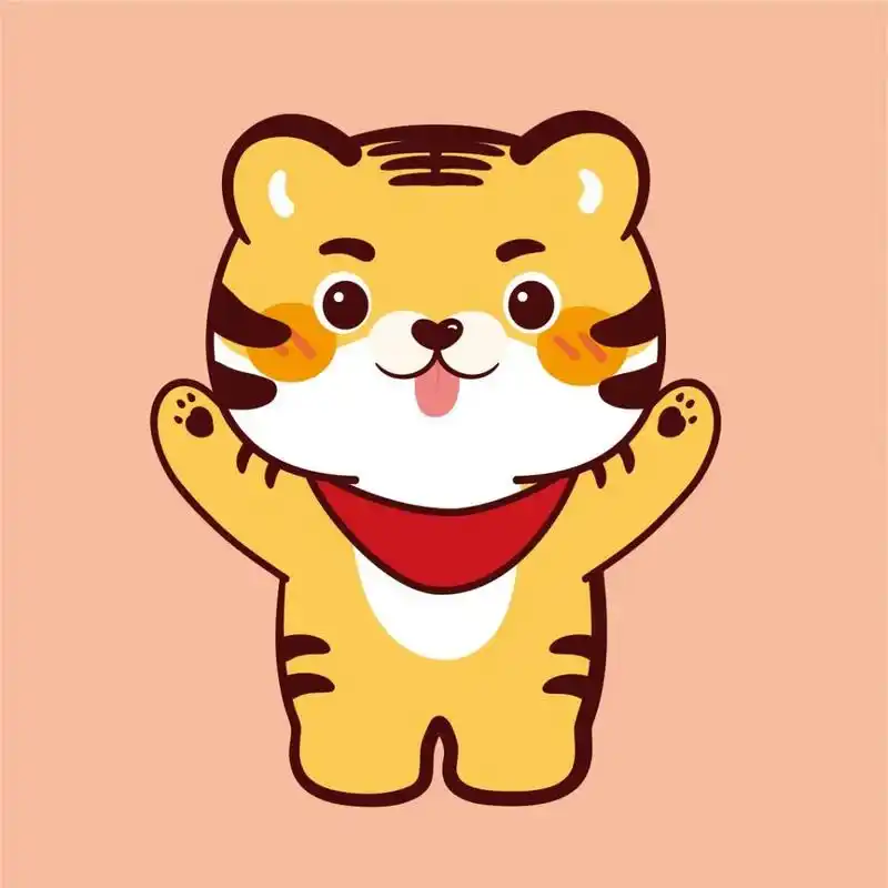 一家五口小老虎卡通可爱三孩 虎小宝——微信表情包可下载 可复制转发