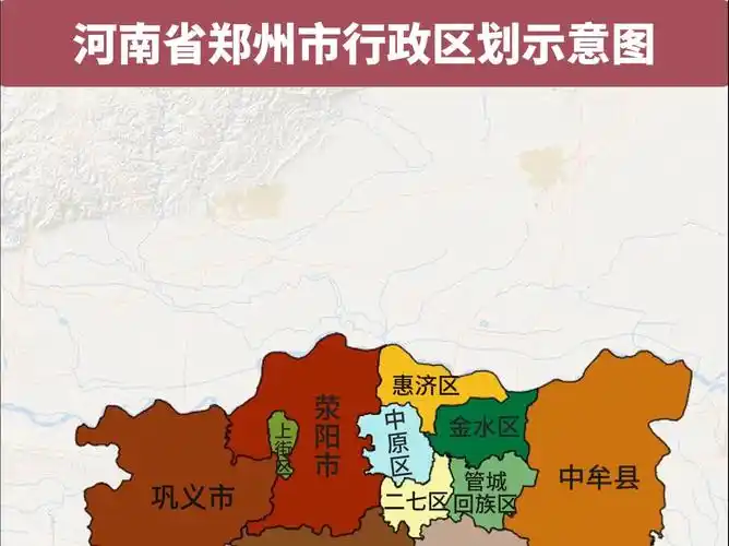 河南省郑州市行政区划示意图