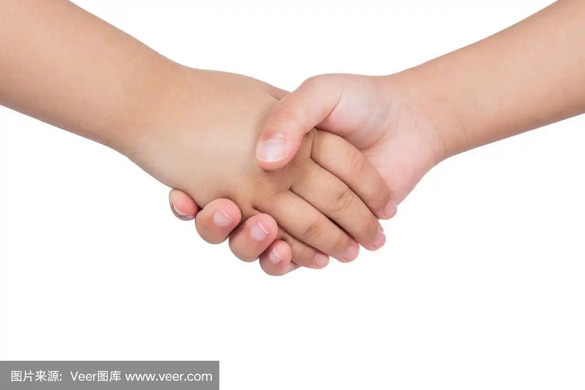 两个孩子在握手