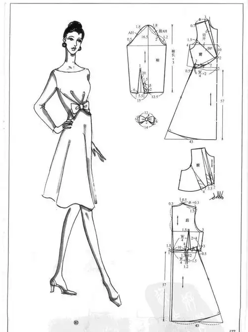 纸样分享丨连衣裙 中式服装的图纸资料整理-制版技术-服装设计教程