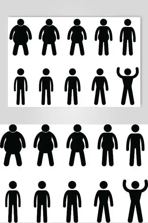 白底卡通图标人物黑色图标矢量素材