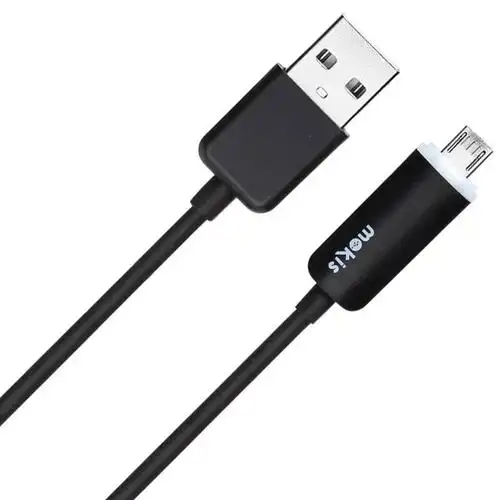 摩奇思 micro usb发光数据线 1米 黑色