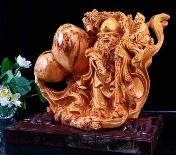 根雕摆件大型正宗太行崖柏摆件木雕寿艺品雕刻家居客厅送礼精品收藏品