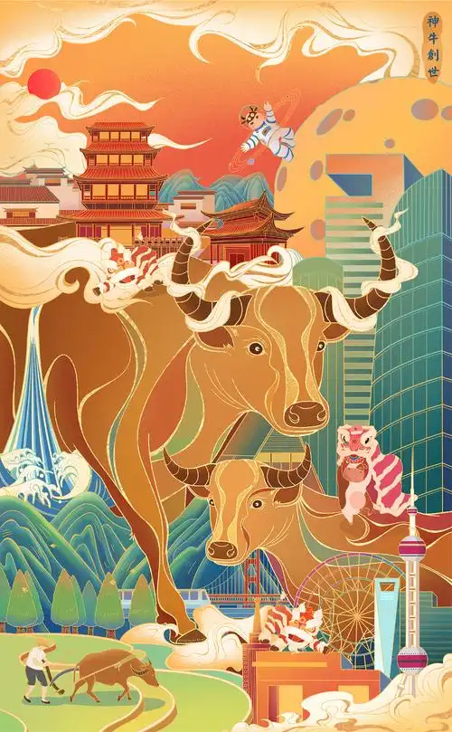 2021牛年大吉神牛创世