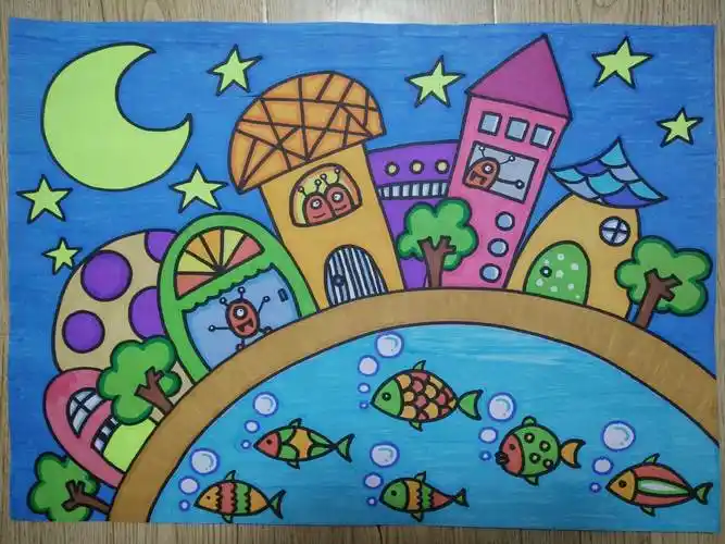 简单好看的水彩笔画水彩笔简笔画图片简单