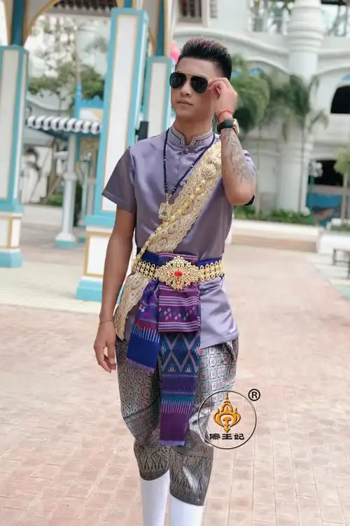 傣王妃服饰泰国泼水节男装套装节日装修修身帅气民族服装