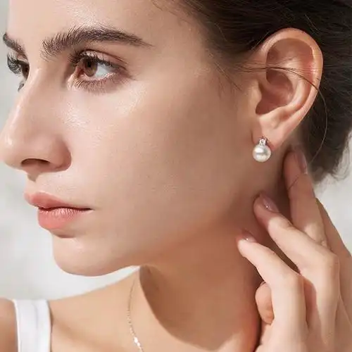 wyk正品王妃款江喜同款澳白真多麻珍珠耳环女士轻奢高级感耳钉