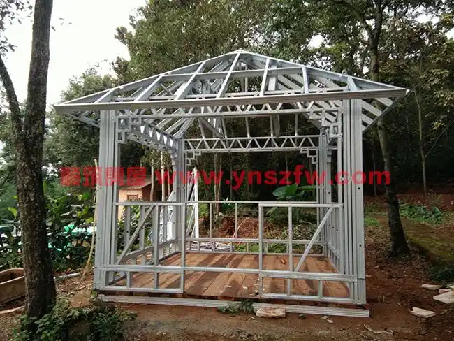 顺筑山庄轻钢结构凉亭案例直播