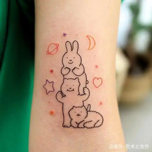 简单的小纹身,也可以这么萌