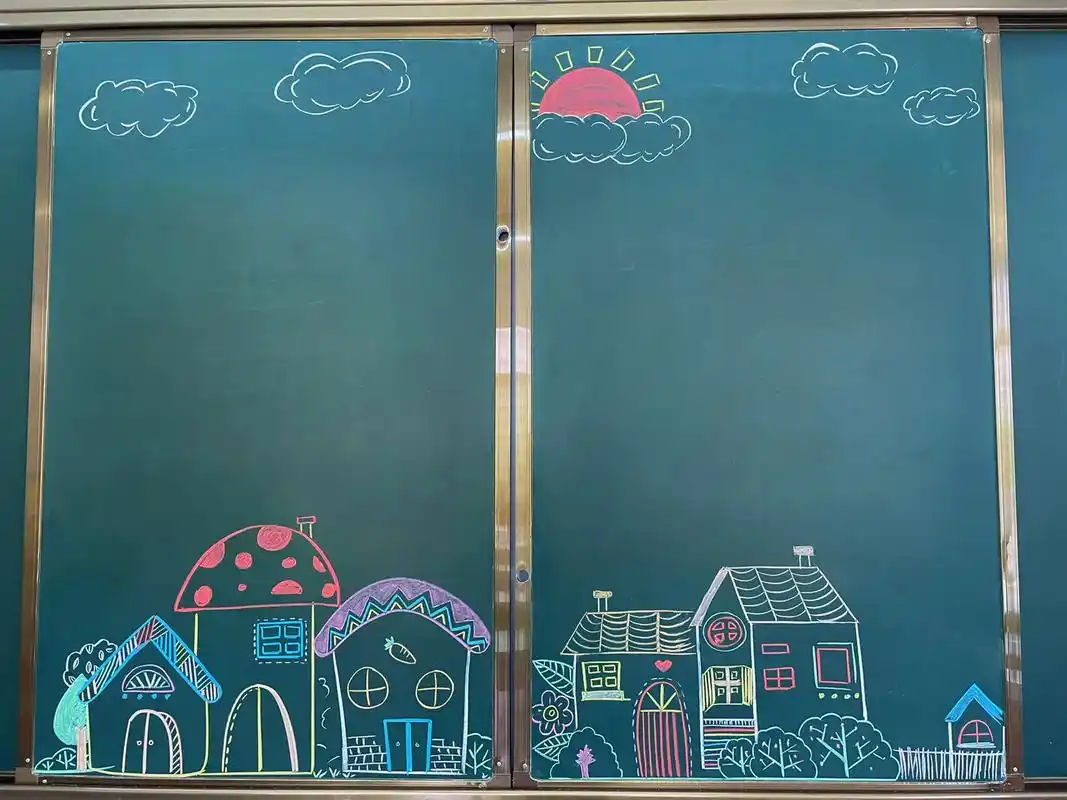 09复课后的黑板画7015 #黑板画 #粉笔画 #画画 #一起学 - 抖音