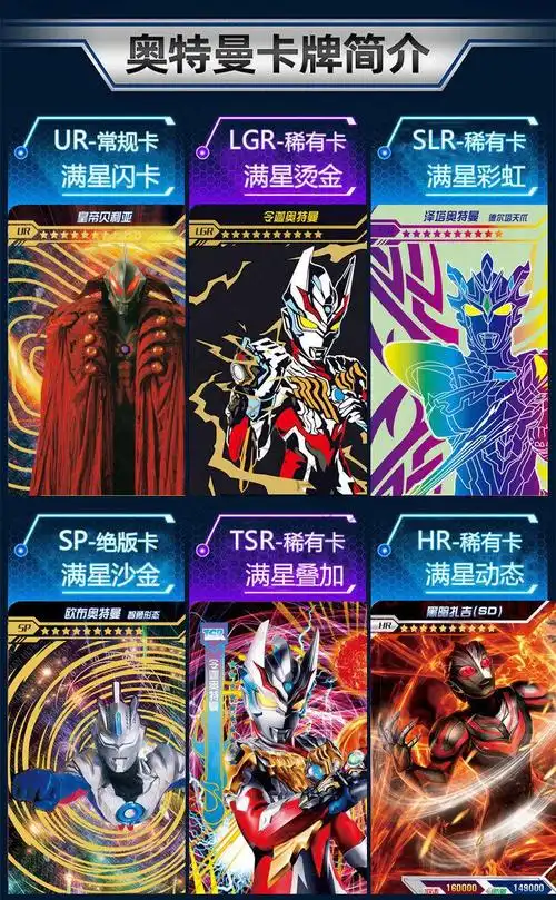 万代xr奥特曼卡片稀有黄冠卡签名卡3d动态卡满星闪卡儿童卡牌玩具3d竖