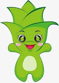 卡通简单绿色竹笋吉祥物幼儿形象