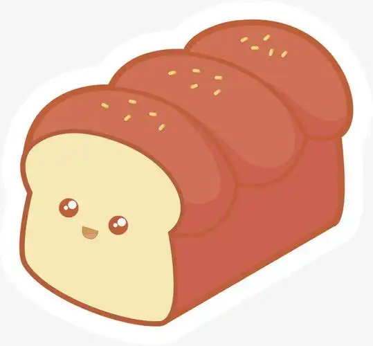 矢量png可爱笑脸全麦面包