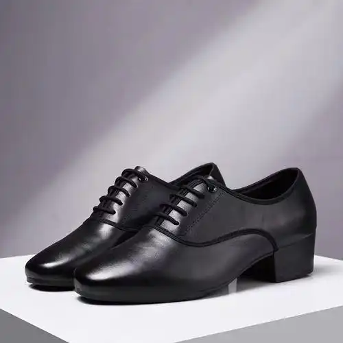 新款高跟男士皮摩登舞鞋成人软底耐磨跳舞鞋交际舞舞蹈鞋