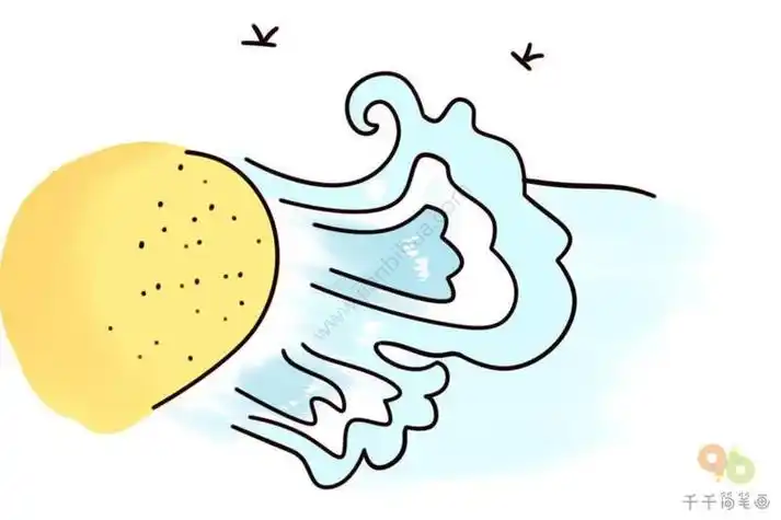 简笔画素材儿童大海景色简笔画波涛汹涌波涛简笔画图片波浪简笔画集