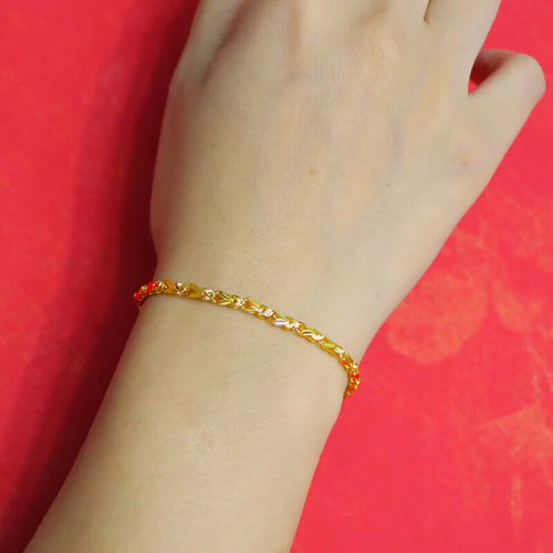 烨誉在逃公主手链结女生仿真黄色小众首饰 鱼手链 可调长度