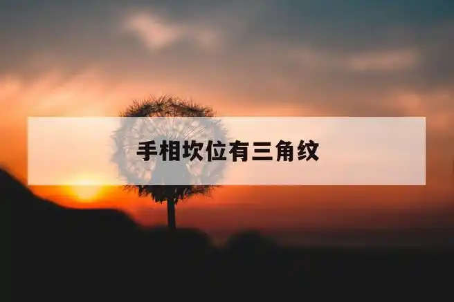 手相坎位有三角纹,哪里有此纹属于坎宫,代表易得大难.性6969别