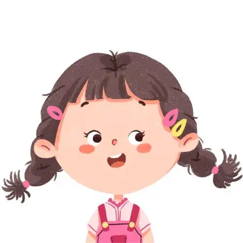 扎两个小辫带小发卡的女孩头像