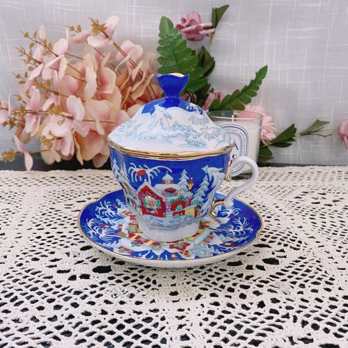 俄罗斯皇家瓷器高定lomonosov冬天故事wintertale咖啡茶杯