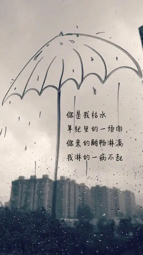 图片带字爱情:你是我枯水年纪里的一场雨-搞笑大小王