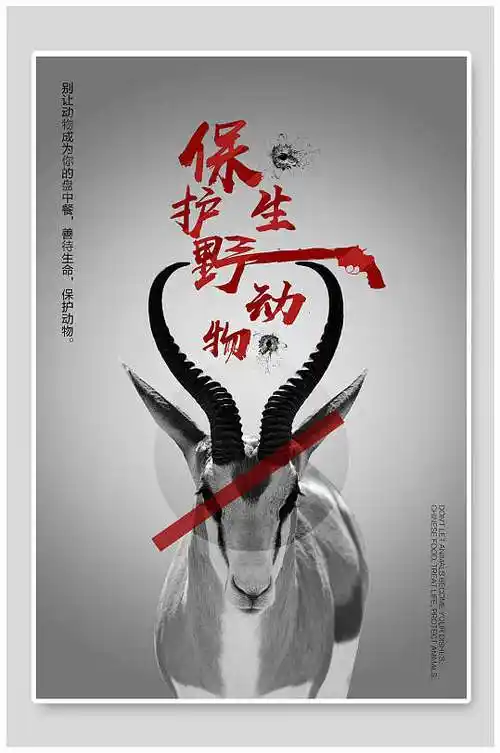 保护野生动物保护动物海报
