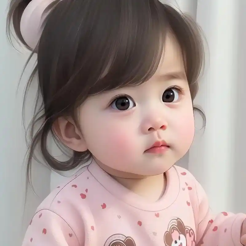 大眼萌娃,可爱女宝幼崽头像.