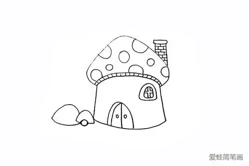 怎么画蘑菇房_图文教程-简笔画大全